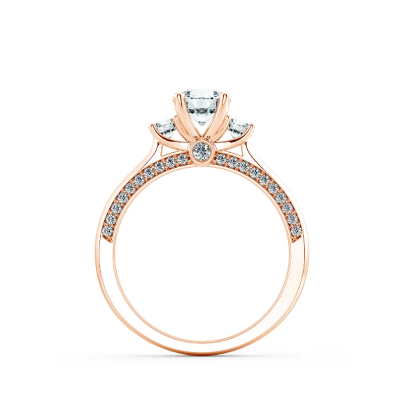 Nhẫn đính hôn Threestone có bridge accent NCH3204 5